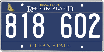 RI license plate 818602