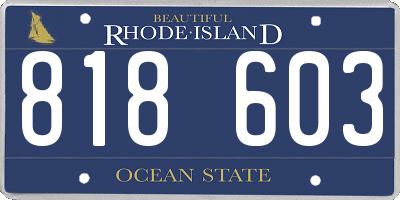 RI license plate 818603