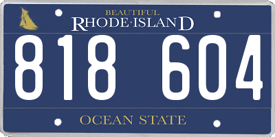 RI license plate 818604