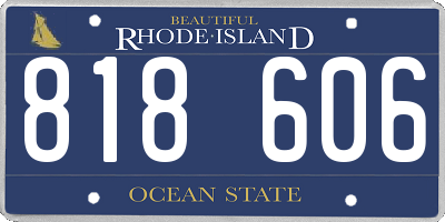 RI license plate 818606