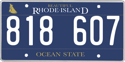 RI license plate 818607