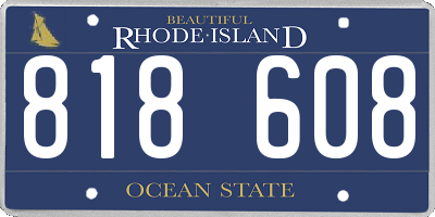 RI license plate 818608