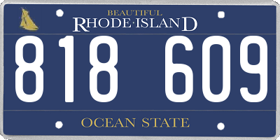 RI license plate 818609