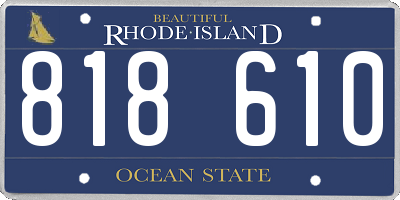 RI license plate 818610