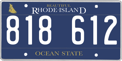 RI license plate 818612