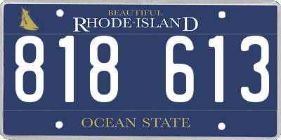 RI license plate 818613