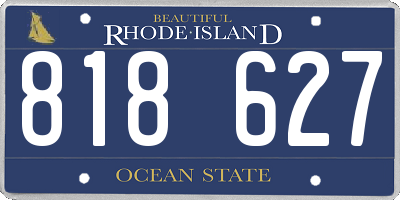 RI license plate 818627