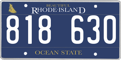 RI license plate 818630