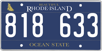 RI license plate 818633