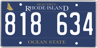 RI license plate 818634