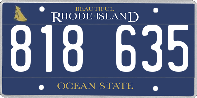 RI license plate 818635