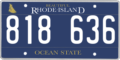 RI license plate 818636