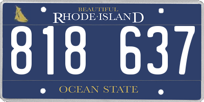 RI license plate 818637