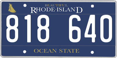 RI license plate 818640