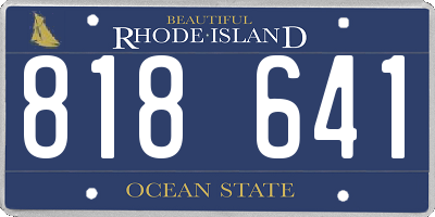 RI license plate 818641