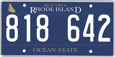 RI license plate 818642