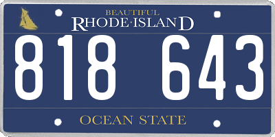 RI license plate 818643