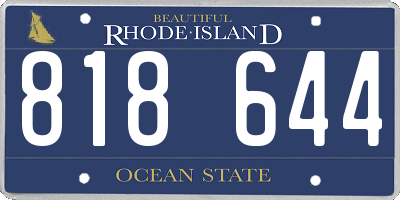 RI license plate 818644
