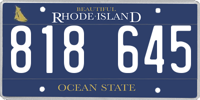RI license plate 818645