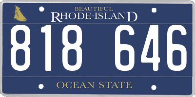 RI license plate 818646