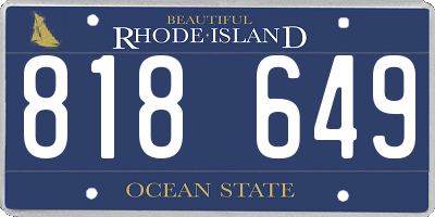 RI license plate 818649