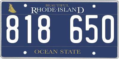 RI license plate 818650