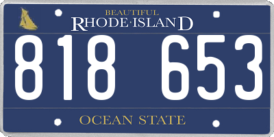 RI license plate 818653