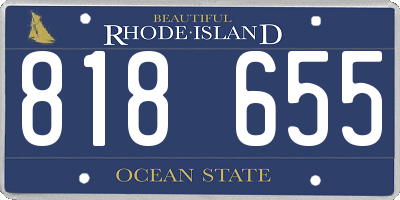 RI license plate 818655