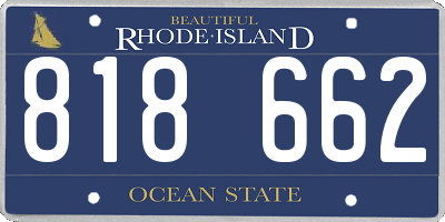 RI license plate 818662
