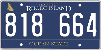 RI license plate 818664