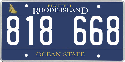 RI license plate 818668