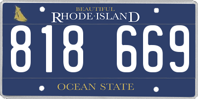 RI license plate 818669
