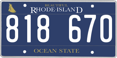 RI license plate 818670