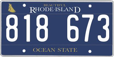 RI license plate 818673