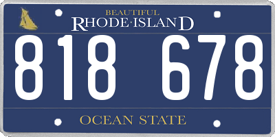 RI license plate 818678