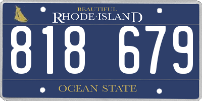 RI license plate 818679
