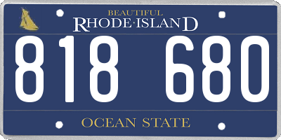 RI license plate 818680