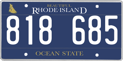 RI license plate 818685