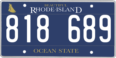RI license plate 818689