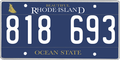 RI license plate 818693