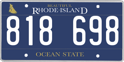 RI license plate 818698
