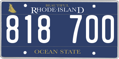 RI license plate 818700