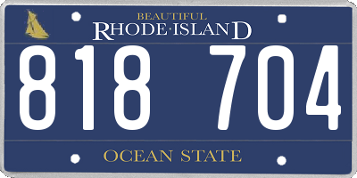 RI license plate 818704