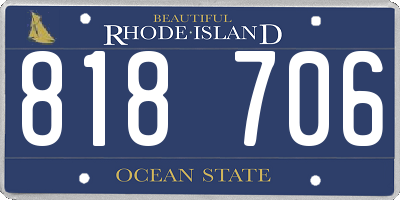 RI license plate 818706