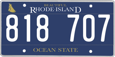 RI license plate 818707