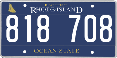 RI license plate 818708