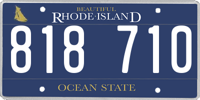 RI license plate 818710