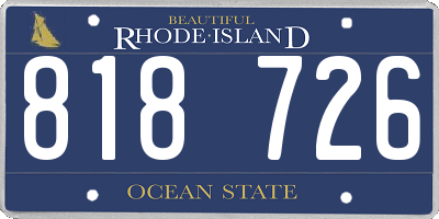 RI license plate 818726