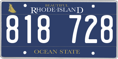 RI license plate 818728