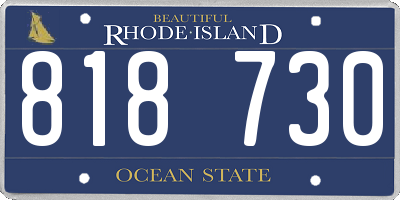 RI license plate 818730